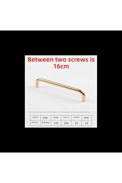 ARON (2 PCS) U HANDLE 160MM (MATTE GOLD) TV UNIT DRAWER CONSOLE DRAWER KITCHEN DOOR HANDLE