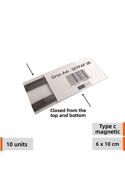 Şeffaf Etiket 10 τεμάχια PVC Magnet Type C 6x10 cm Ετικέτα αποθήκευσης προϊόν...