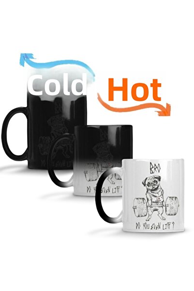 Baskı Dükkanı Pug Bodybuilder Dog Magic Mug Cup Porcelain
