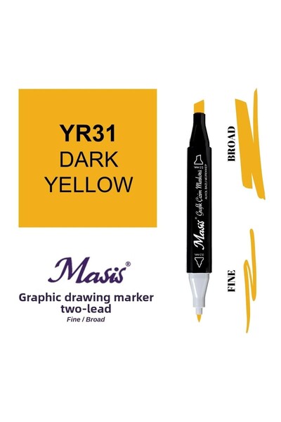 Masis Twin Double Ended Marker - 31 Dark Yellow Pen