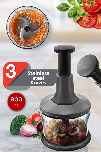 Vienev شفرة من الفولاذ المقاوم للصدأ سعة 800 مل، روندوس يدوي عملي