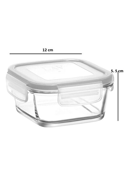 LAV Glass Locked Storage Container Set of 2 Breakfast Frs227 White