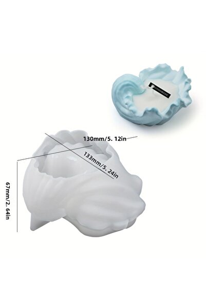 Choice قالب شمعة من السيليكون على شكل صدفة خرسانية سعة 95 مل، قالب شمعة من ال...