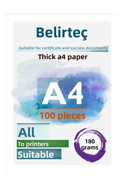Belirteç ورق A4 أبيض سميك 180 جرام 100 قطعة للشهادات والمستندات وغيرها من الأ...