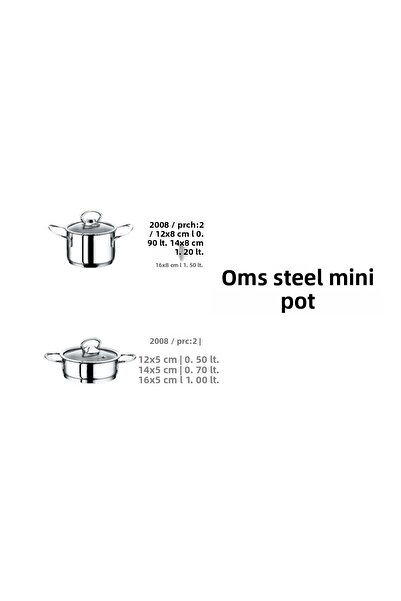 OMS PASLANMAZ Oms Mini Flat Pot 16x5 Cm 152.2008-16-mbt Q
