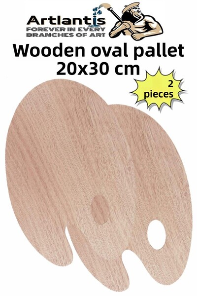 Artlantis Paleta ovala din lemn naturala 20x30 cm 2 bucati Paleta din lemn de...