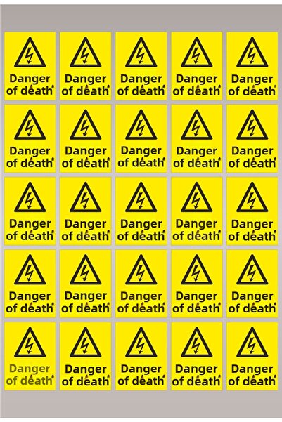 BAŞAK Death Hazard Warning Sign Sticker Printing 250 Pieces