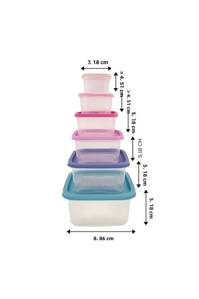 Karaca Dora Purple 6 Piece Storage Container