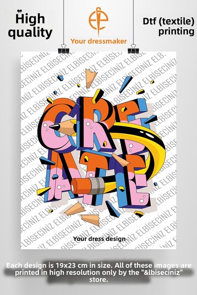 VİZYON İKRA طباعة نسيج DTF ممتازة تحت عنوان "تصميم فستانك" يمكن لصقها بسهولة ...