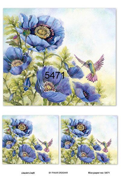 LİNEART 5471 ديكوباج نحاسي منقوش بالزهور الأرجوانية - 30x42