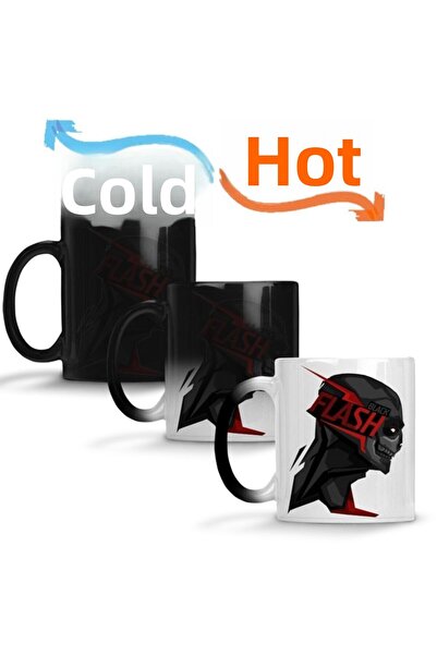 Baskı Dükkanı كوب فلاش سحري أسود بورسلين