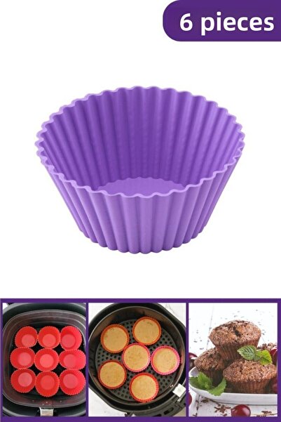 Silicolife Αντικολλητική φόρμα για κέικ και μάφιν Onikiden Airfryer, σετ 6 τε...