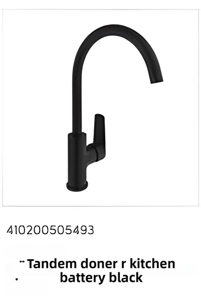 KALE صنبور المطبخ الدوار باللون الأسود