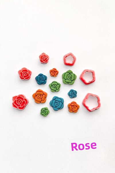 WE3D طقم قالب صلصال سيراميك من طين البوليمر الوردي 1.5 - 2 - 2.5 سم