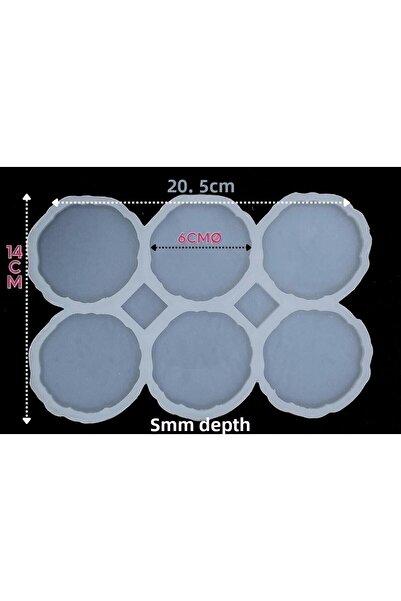 Aj Resincraft 6 قطع من قوالب مغناطيس السيليكون الإيبوكسي - تصميم الجيود، النمط 1