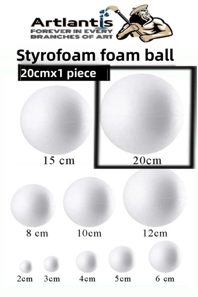 Artlantis Styrofoam Foam Ball 20 cm 1 Pcs Foam Ball Sphere Balls Round Styrof...