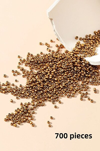 New Obsessions مادة صنع المجوهرات البرونزية DIY - 700 قطعة، خرز رملي 0.2 سم