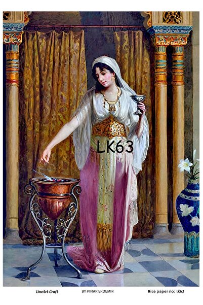 LİNEART Brass Decopage Paper La-lk63