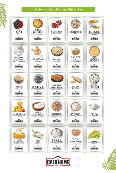 Open Home Concept 25 de etichete rezistente la apă, lavabile, pentru carne de...