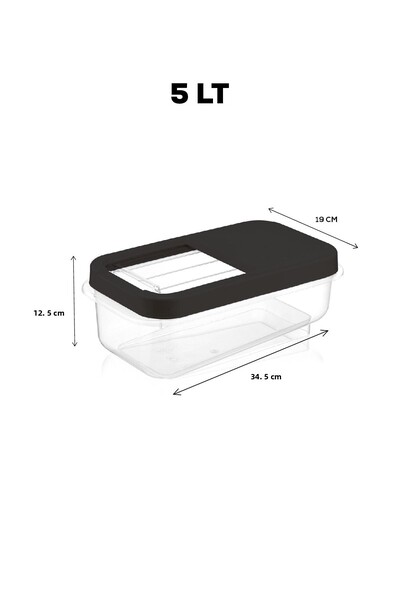 Meleni Home Multibox 5 Lt Pulses Storage Container - Food Storage Container with Sliding Lid Flour Container Anthracite
