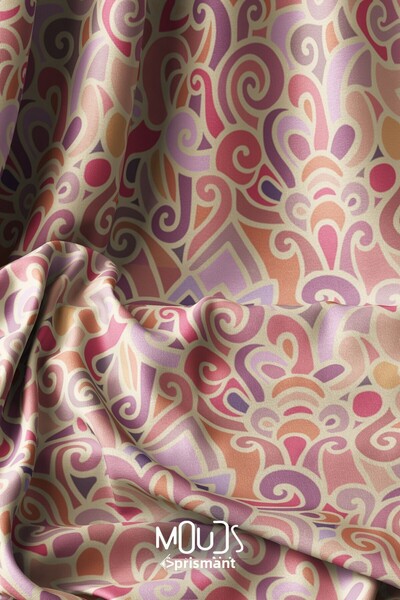 Moud's Digital Printed Mix 2 Suede Fabric - 155cm Texture Width Kms-130