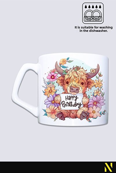 nilizma Happy Birthday Cute Cow Mug Cup Mug 225 ml