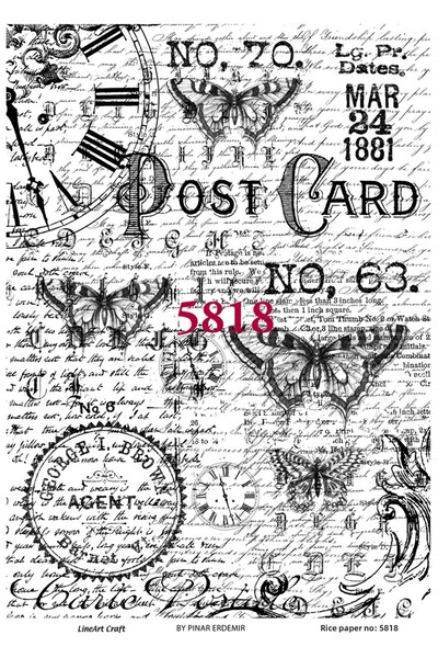 LİNEART ورق ديكوباج نحاسي Lineart 29X42 رقم: L5818