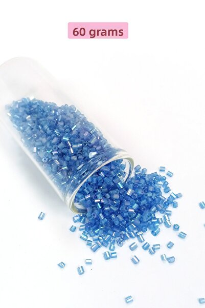 Royaleks Mărgele de sticlă tăiate 2mm - 60 grame - Albastru transparent - BNC374