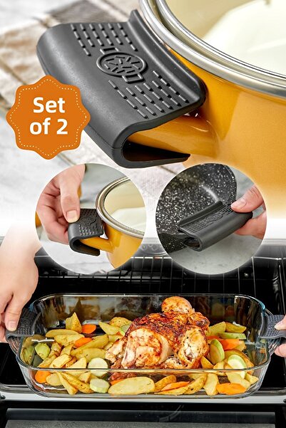 Vienev 2 Pieces Heat Resistant Pot Handle Pan Holder Fireproof Non-Stick