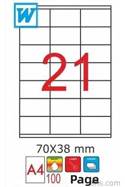 goldmoon 2088 Laser A4 Sheet Label 70X38Mm (Pack of 100)
