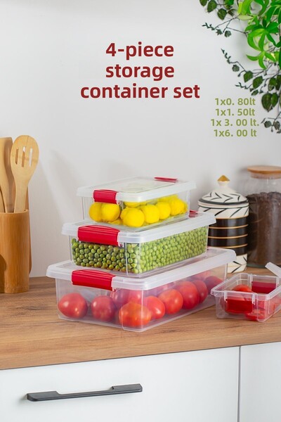 Porsima ORG-466 Fresh Set of 4 - Food Food Food and Storage Container with Leak Proof Lid
