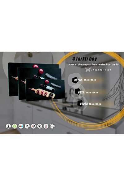 Saban Glass Cutting Board 29X34 cm - Model 1201