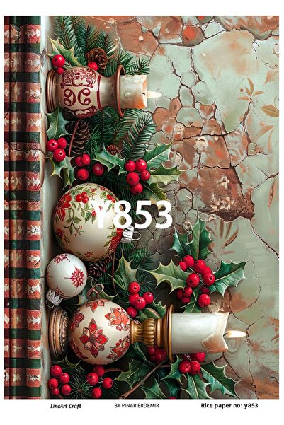 LİNEART ورق ديكوباج نحاسي Lineart رقم: Y853 - 29x42 سم