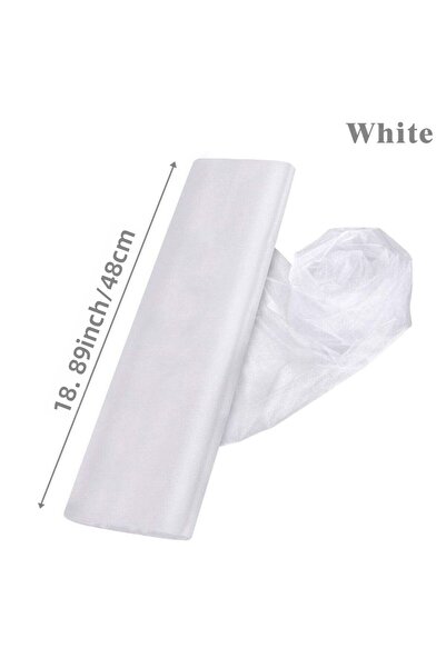 Choice لفة تول بيضاء 5/10 متر لتزيين الزفاف من قماش الأورجانزا الكريستالي الش...