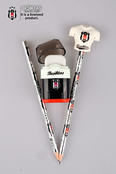 Beşiktaş New Season Licensed 2-Piece Pencil and Eraser Sharpener Set