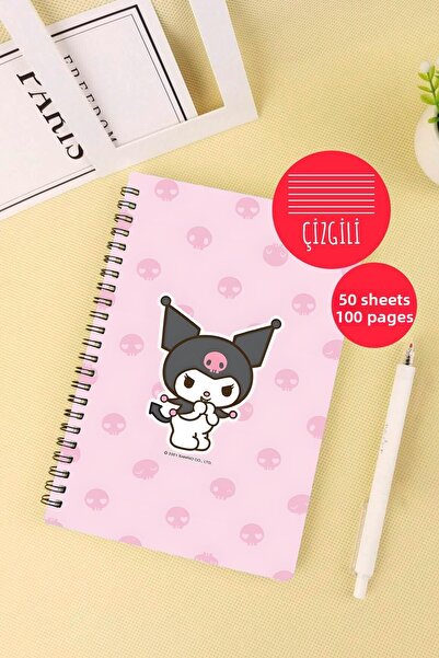 Anime Marketi دفتر مدرسي بتصميم كورومي A5 حلزوني 50 ورقة 100 صفحة - مسطر