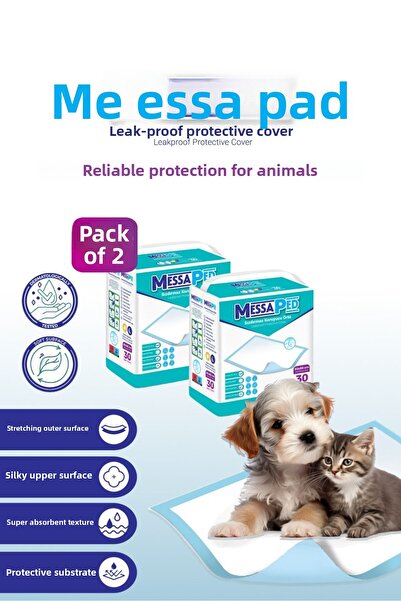 Messaped غطاء حماية للسرير مقاس 60 × 90 سم، 60 قطعة، وسادة بول للقطط والكلاب ...