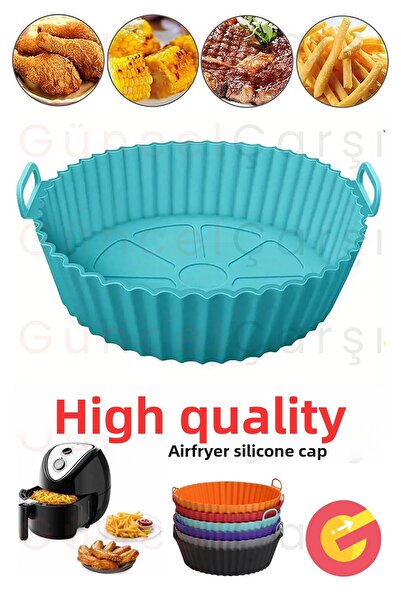 GüncelÇarşı حاوية خبز من السيليكون من Airfryer مقاس 20 × 5 سم خالية من مادة B...