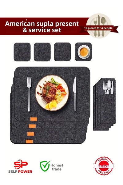 Self Power Σετ παρουσίασης και σέρβις American Supla με κομψό σχέδιο για 4 άτ...