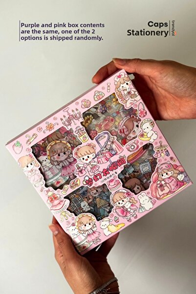 caps office مجموعة ملصقات شفافة مكونة من 719 قطعة من شخصيات الفتيات كاواي - 100 ورقة - ملصق لزجاجة مياه للكمبيوتر المحمول وقلم