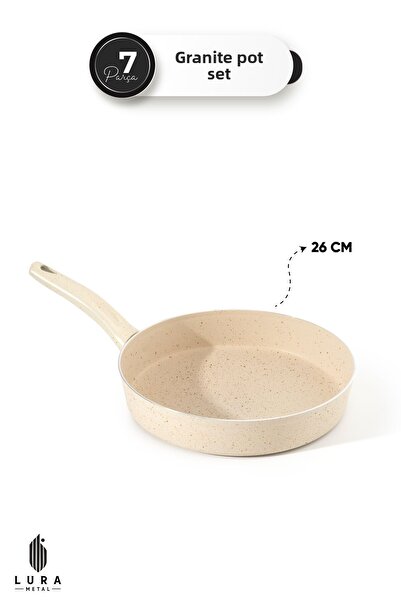 Skygo Avng 7-Piece Cream Granite Cookware Set – Durable and Stylish Design 26 cm