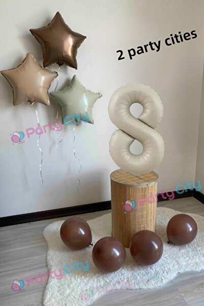 Party City بالون كريمي برقم 8 سنوات، مجموعة حفلات عيد ميلاد صغيرة قديمة، لون ...