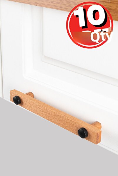ARTI WOODS Mâner dulap, 10 bucăți - 64 mm (6,4 cm) - mâner din lemn natural, ...