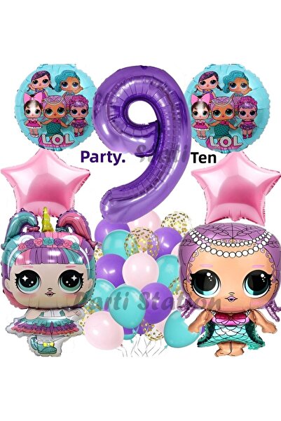 Parti Station مفاجأة مفهوم 9 سنوات من العمر بالون مجموعة يونيكورن الطفل الأرج...