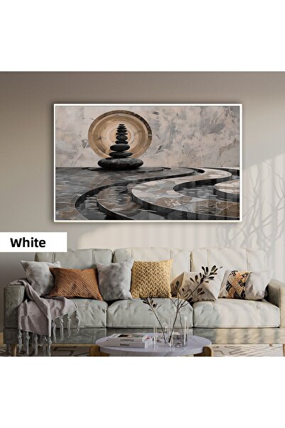 Harikabirev HARİKABİREV |   MODEL GEOMETRIC ABSTRACT BOHEM (COASTAL) | TABLO DE STICLA TEMPLATA CU CADRU ORIZONTAL