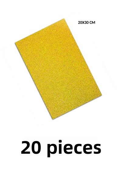 MTKardeşler 20 قطعة من إيفا اللامعة مقاس A4 - لاصق ذهبي مقاس 20 × 30 سم