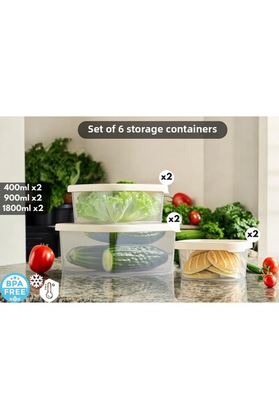 PONÇİK STORE Set de depozitare pătrat din 3 bucăți - potrivit pentru congelat...