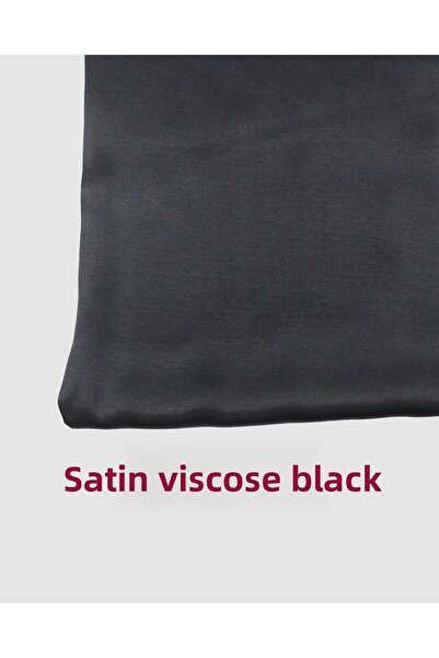 Kumaş Parça Viscza din satin negru - 150 cm Culoare Enesi