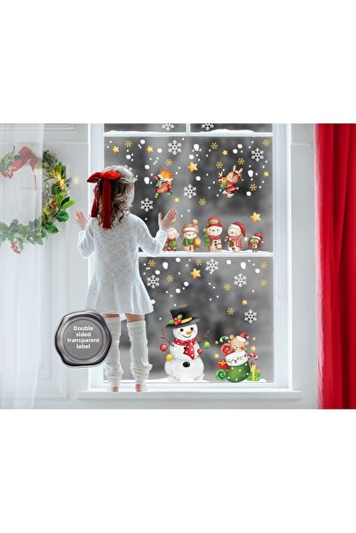 AlyMarkt New Year's Kids Baby Room Sticker, Snowmen and Cute Animals Winter C...