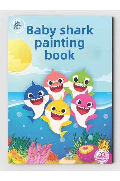 ZNC Baby Shark Coloring Book for Kids - (+20), Full Page Picture + Mask Gift